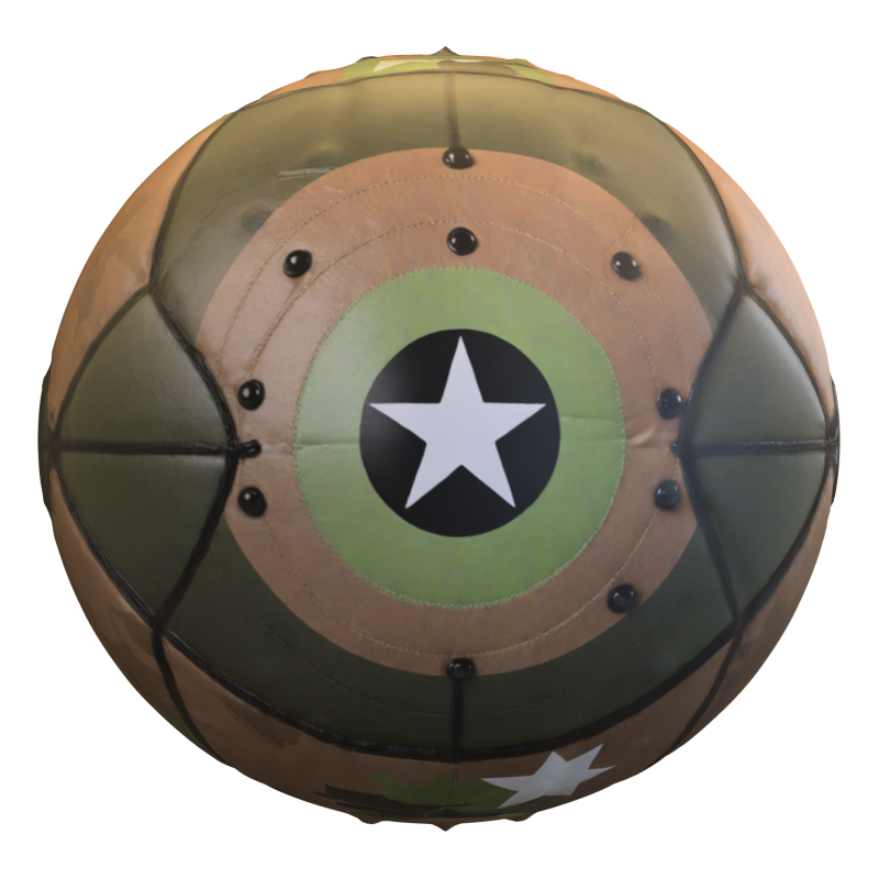 Military Style Camouflage Beach Ball 3D Model .c4d .max .obj .3ds .fbx .stl .blend 