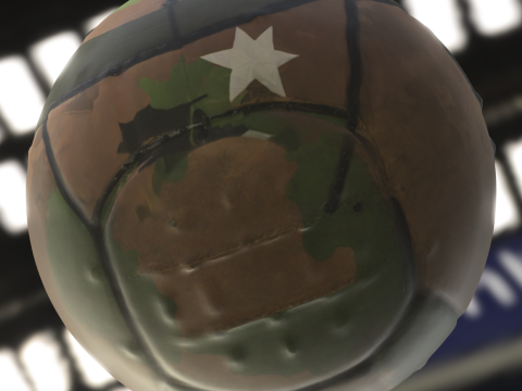 Military Style Camouflage Beach Ball 3D Model