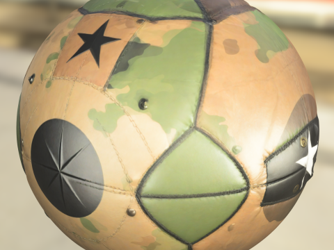Military Style Camouflage Beach Ball 3D Model