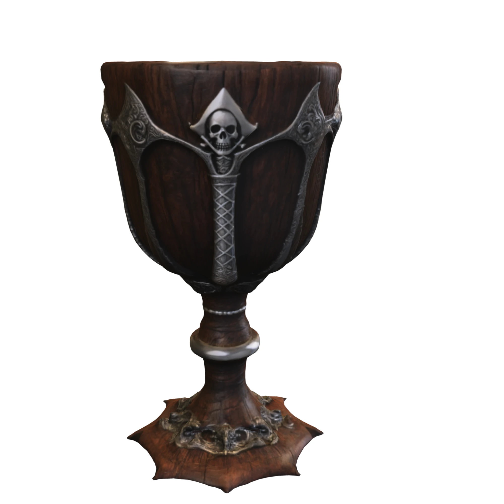 Skull Goblet Medieval 3D Model .c4d .max .obj .3ds .fbx .stl .blend