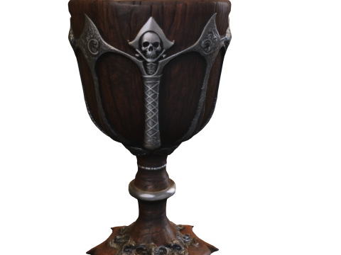 Skull Goblet Medieval 3D Model