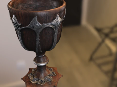Skull Goblet Medieval 3D Model
