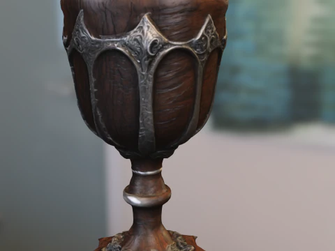 Skull Goblet Medieval 3D Model