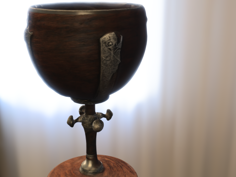 Medieval Goblet with Skull Ornament 3D Model