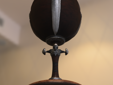 Medieval Goblet with Skull Ornament 3D Model