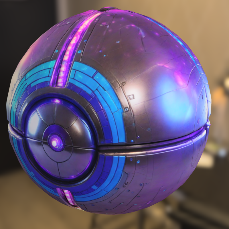 Футуристический научно-фантастический энергетический шар 3D Модель .c4d .max .obj .3ds .fbx .stl .blend 