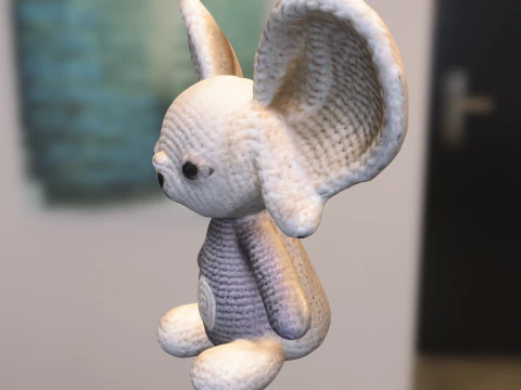 Cute Crochet Mouse Plush 3D Model