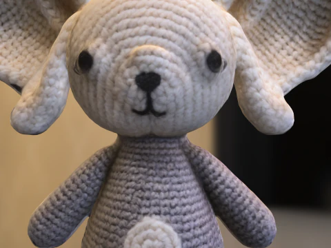 Cute Crochet Mouse Plush 3D Model