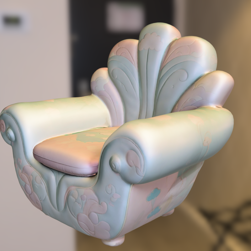 Cloud Shell Armchair 3D Model .c4d .max .obj .3ds .fbx .stl .blend 