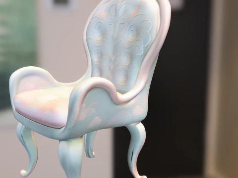 सुरुचिपूर्ण विंटेज आर्मचेयर 3D मॉडल