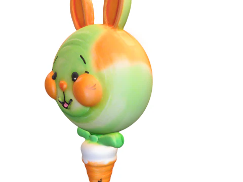 Cute Bunny lollipop 3D Model