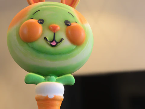 Cute Bunny lollipop 3D Model