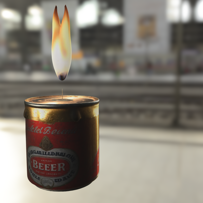Beer Can Candle 3Dモデル .c4d .max .obj .3ds .fbx .stl .blend 