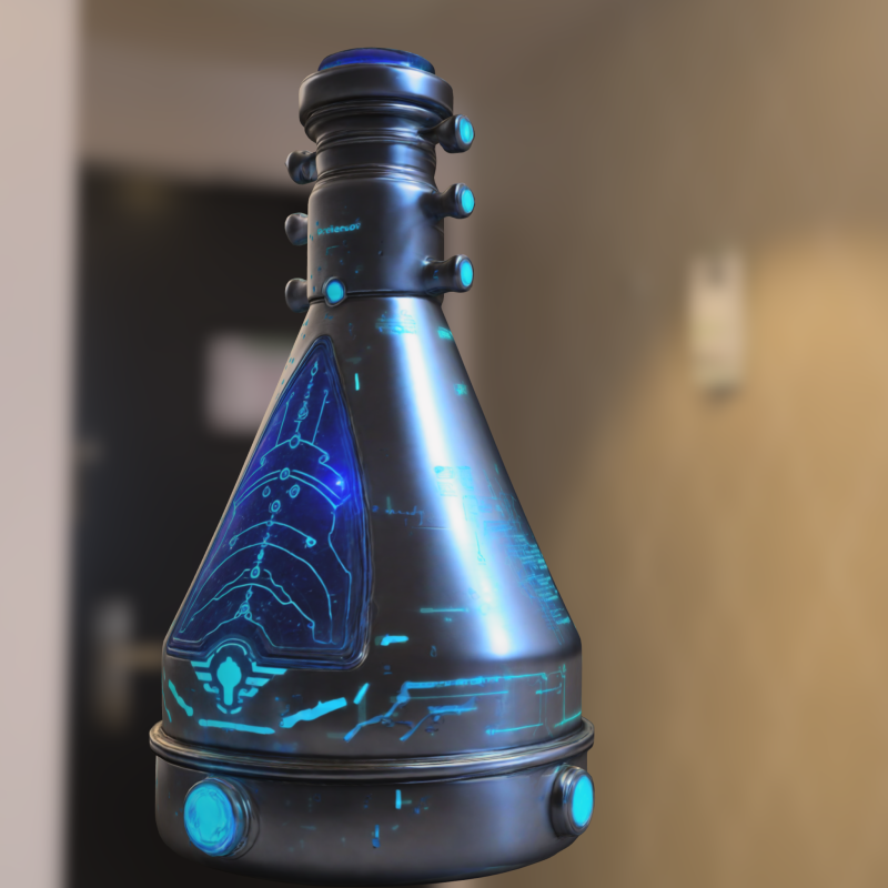 Futuristic Energy Flask 3D 模型 .c4d .max .obj .3ds .fbx .stl .blend 