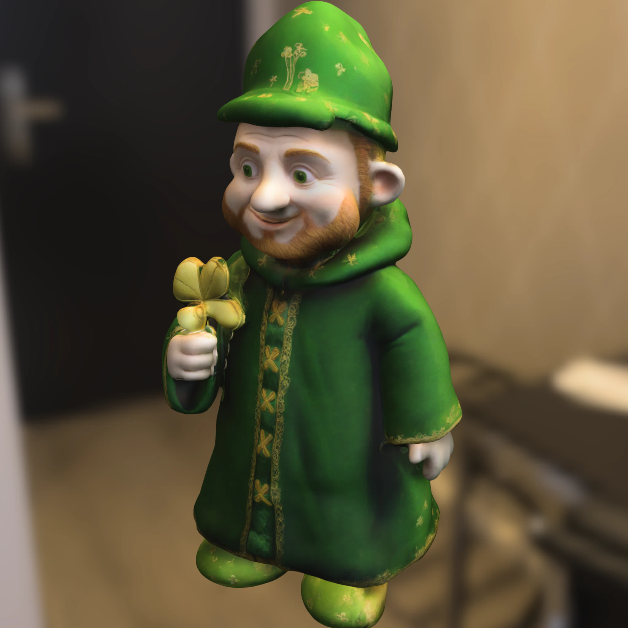 Lucky Clover Bearded 3D Model .c4d .max .obj .3ds .fbx .stl .blend 
