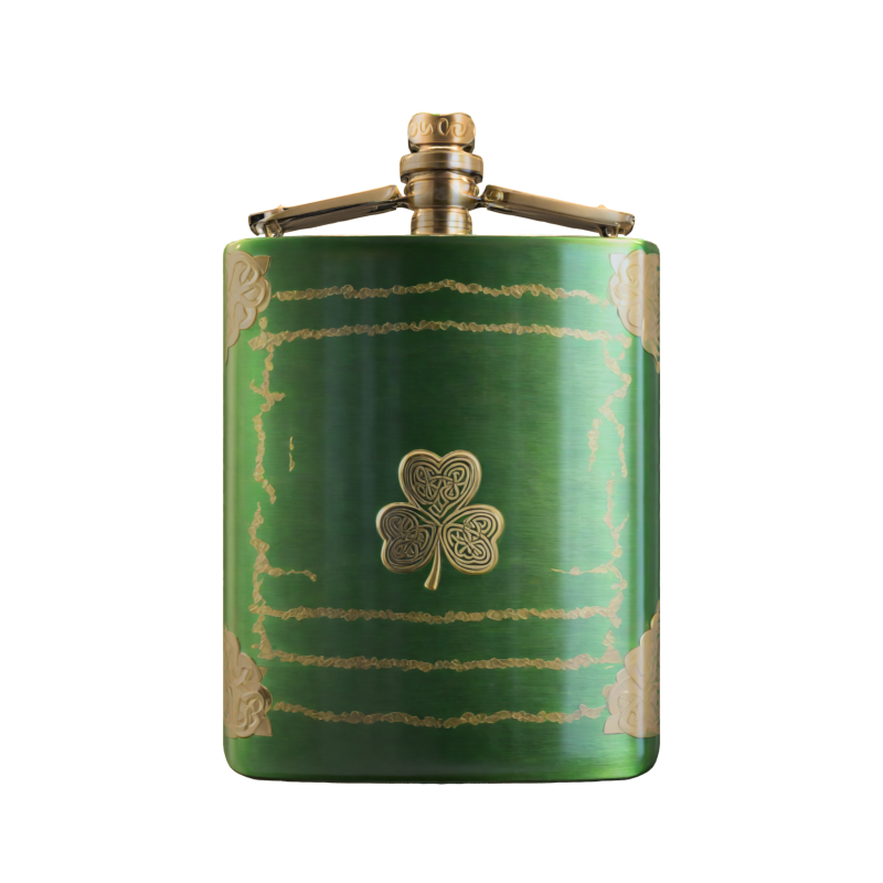 Celtic Shamrock Hip Flask 3D 模型 .c4d .max .obj .3ds .fbx .stl .blend