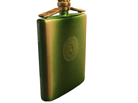 Celtic Shamrock Hip Flask 3D 模型