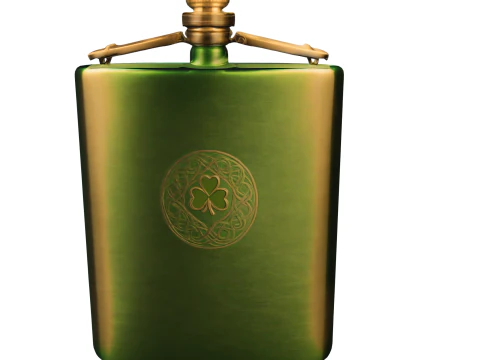Celtic Shamrock Hip Flask 3D Model