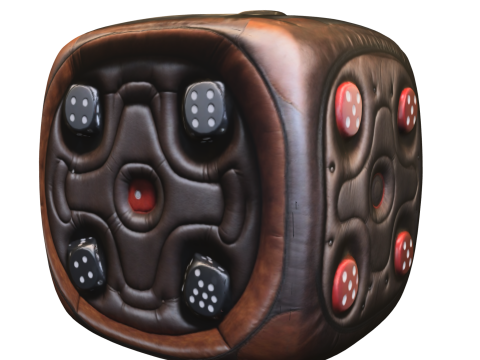 Leather and Metal Dice 3D Model