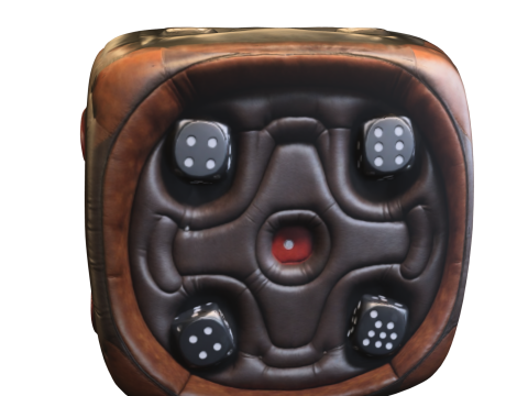 Leather and Metal Dice 3D Model