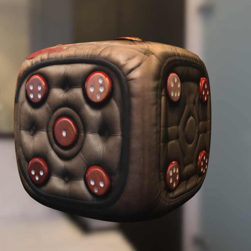 Dice Seat plush 3D Модель .c4d .max .obj .3ds .fbx .stl .blend