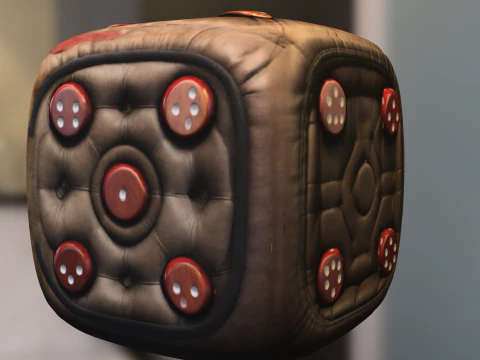 Сиденье для игры в кости плюшевое 3D Модель