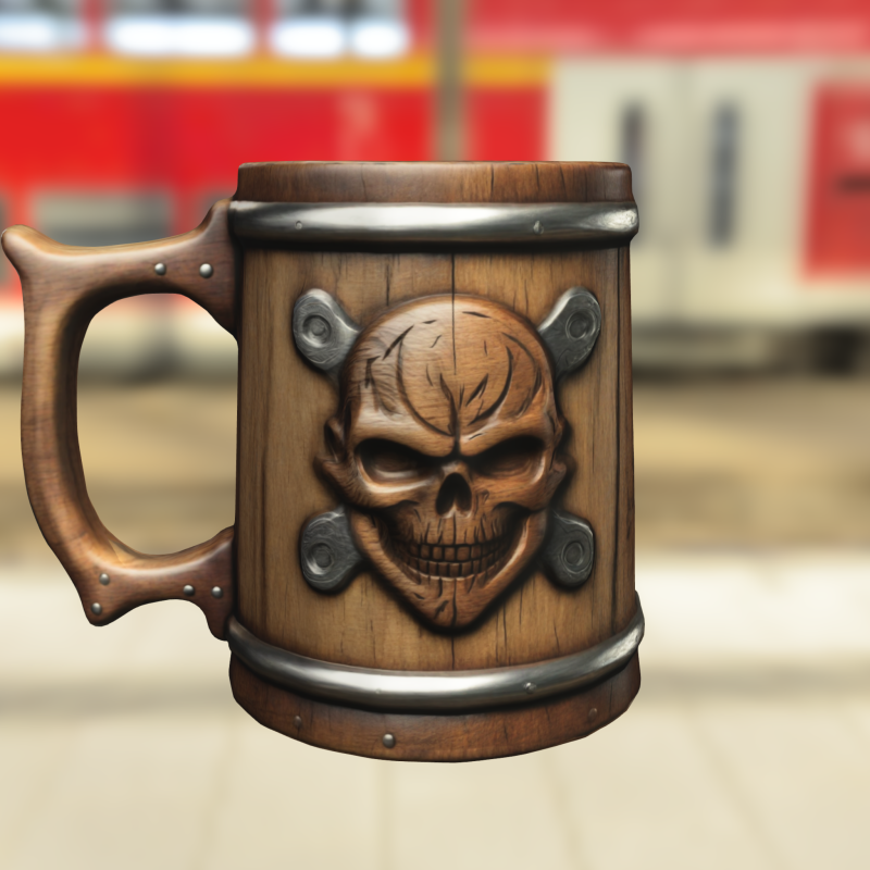 Skull Tankard 3D 모델 .c4d .max .obj .3ds .fbx .stl .blend