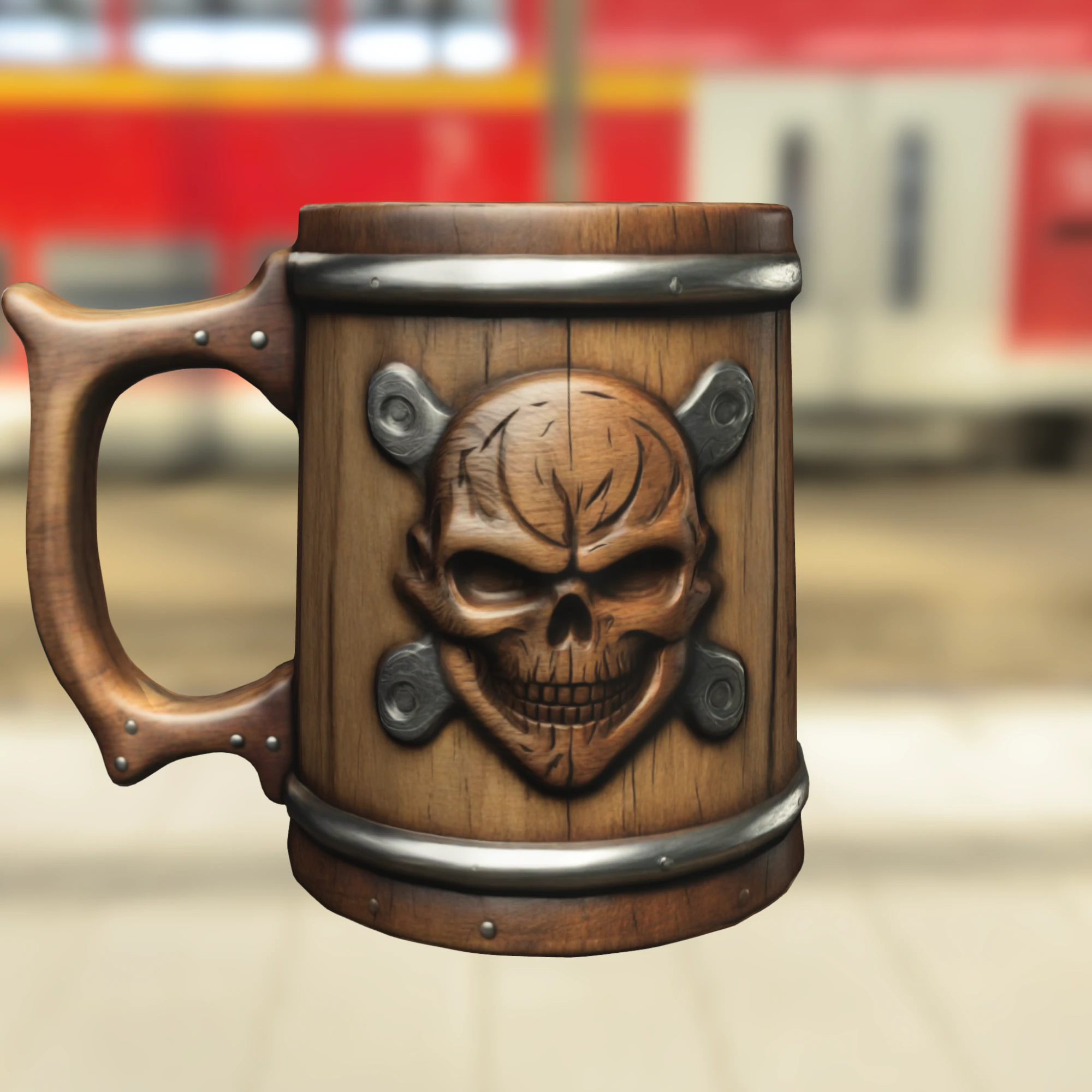 Skull Tankard 3D Model .c4d .max .obj .3ds .fbx .stl .blend 