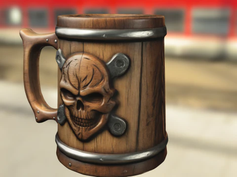 Skull Tankard 3D Model