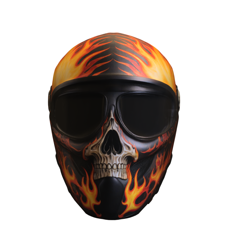 Flaming Skull Helmet Model 3D .c4d .max .obj .3ds .fbx .stl .blend