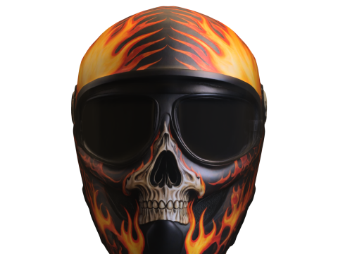 Flaming Skull Helmet 3D 모델
