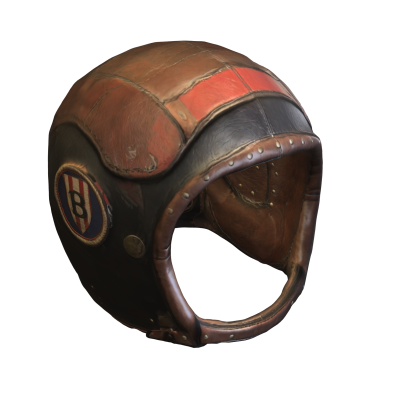 Vintage Leather Pilot Helmet Model 3D .c4d .max .obj .3ds .fbx .stl .blend