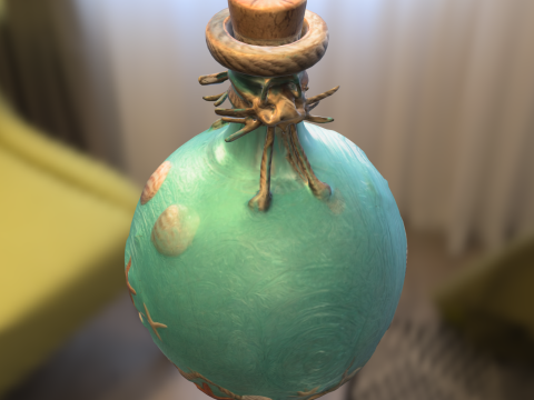 Bottiglia decorativa per pozione di stella marina Modello 3D