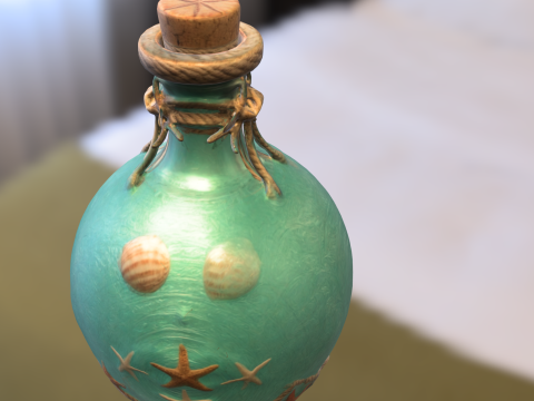 Bottiglia decorativa per pozione di stella marina Modello 3D