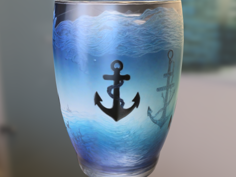 Nautical Anchor Barrel 3D मॉडल
