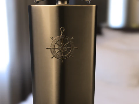 Nautical Hip Flask 3D Model