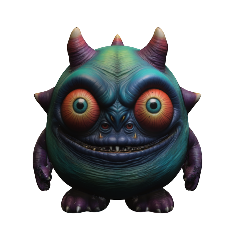 Cartoon Monster Character 3D 模型 .c4d .max .obj .3ds .fbx .stl .blend 