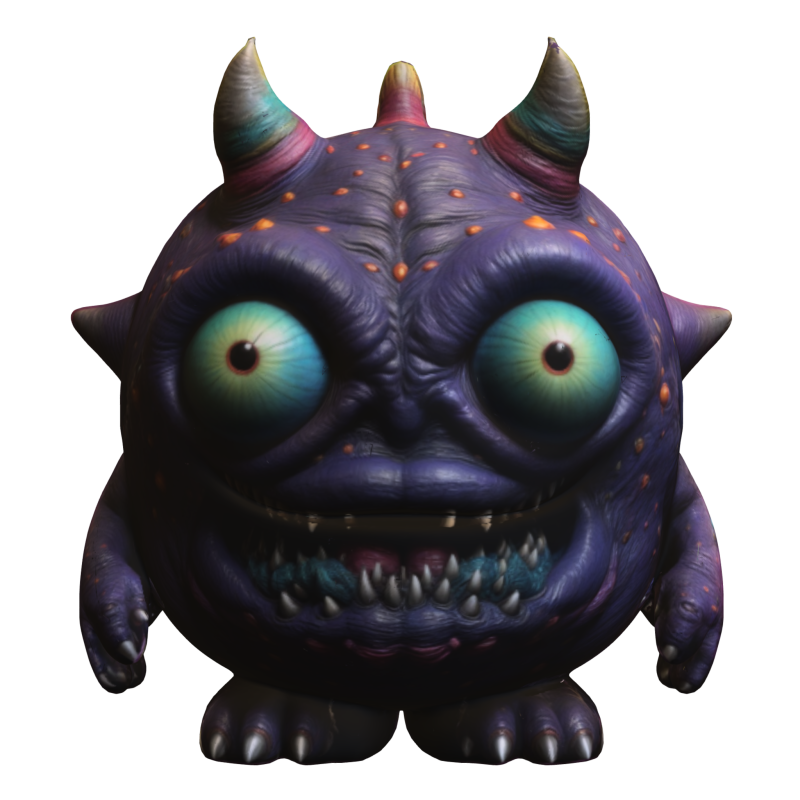 Cartoon Monster with Spikes 3D Modell .c4d .max .obj .3ds .fbx .stl .blend