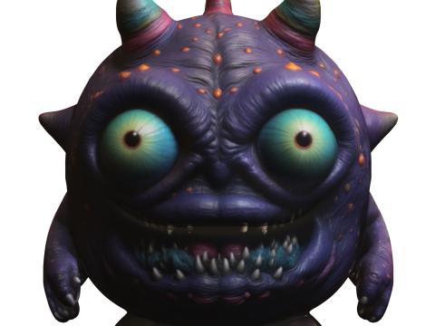 Cartoon Monster with Spikes 3D 모델