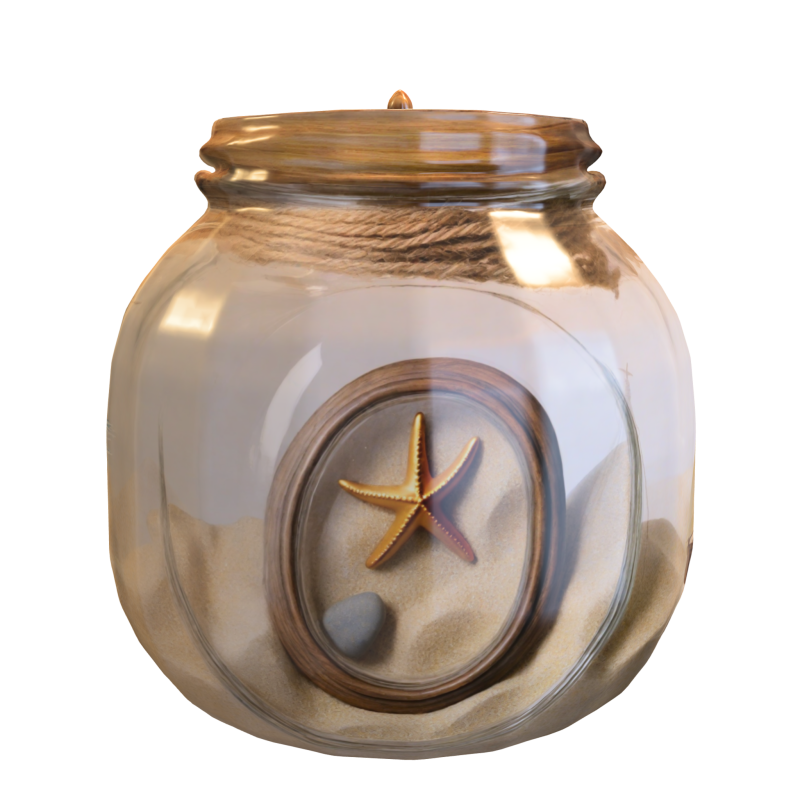 Декоративна морська банка 3D Модель .c4d .max .obj .3ds .fbx .stl .blend 