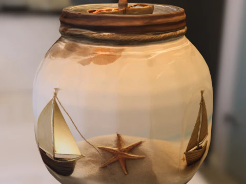 Decorative Nautical Jar 3D Model