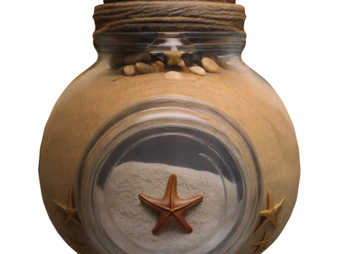 Банка с песком для морской звезды 3D Модель