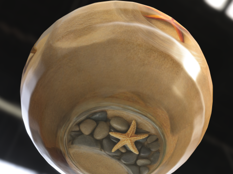 Starfish Sand Jar with Rope Handle 3D Модель