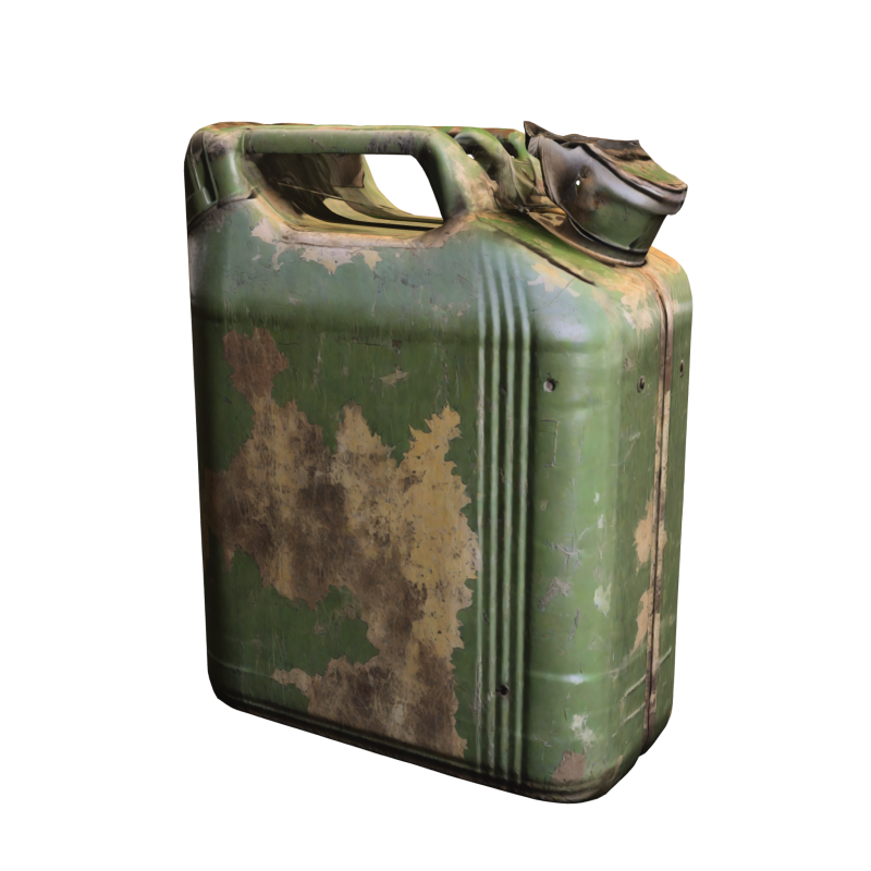Rusty Jerry Can 3D Model .c4d .max .obj .3ds .fbx .stl .blend