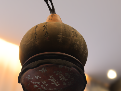 Antique Chinese Gourd Vessel 3D Model