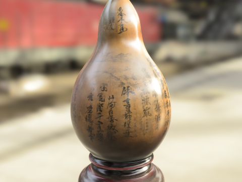 Antique Chinese Gourd Vessel with Stand 3Dモデル
