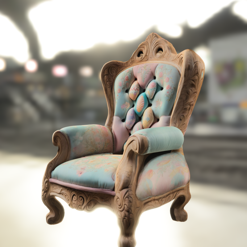 Ornate Easter Egg Armchair 3D Model .c4d .max .obj .3ds .fbx .stl .blend