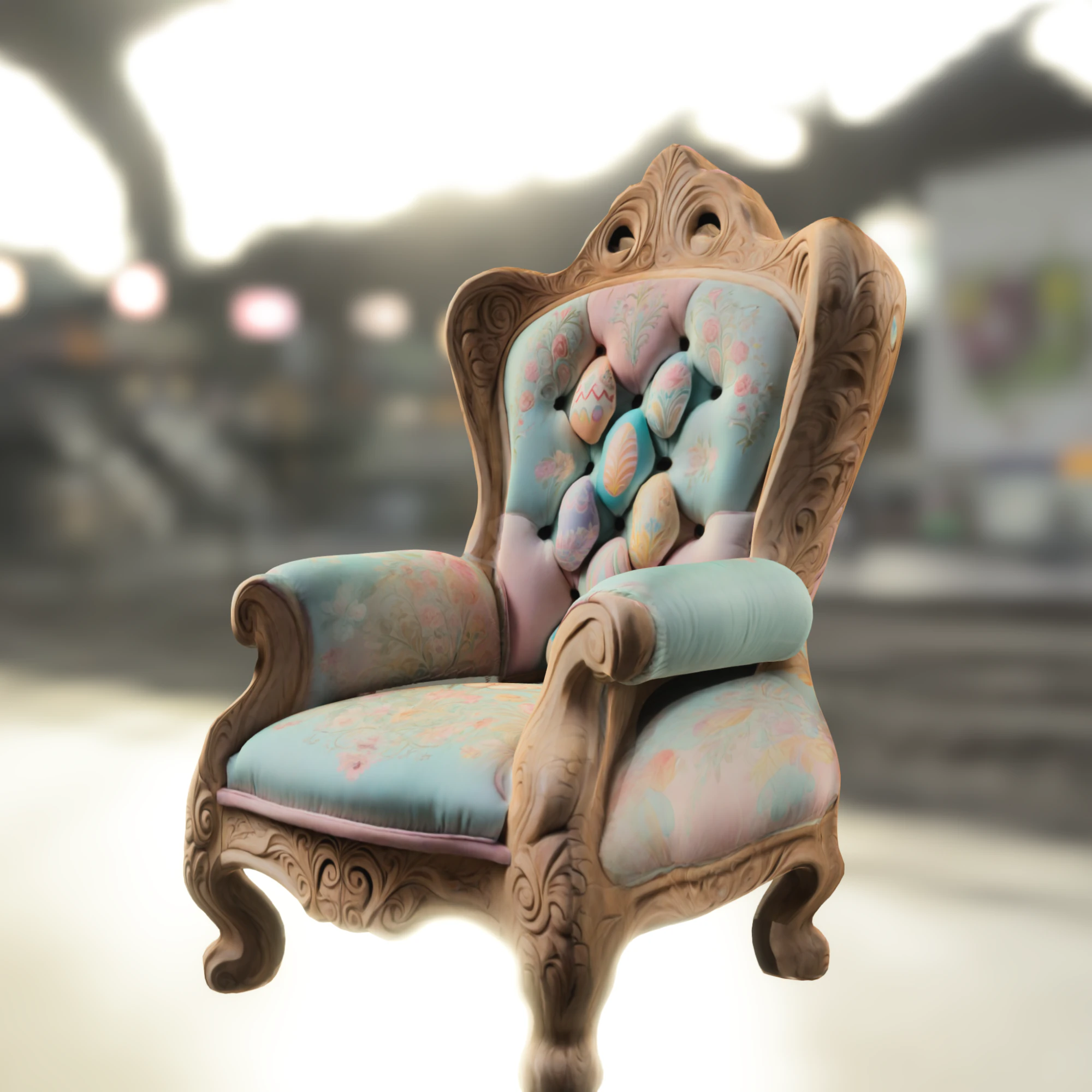 Ornate Easter Egg Armchair 3D Model .c4d .max .obj .3ds .fbx .stl .blend 