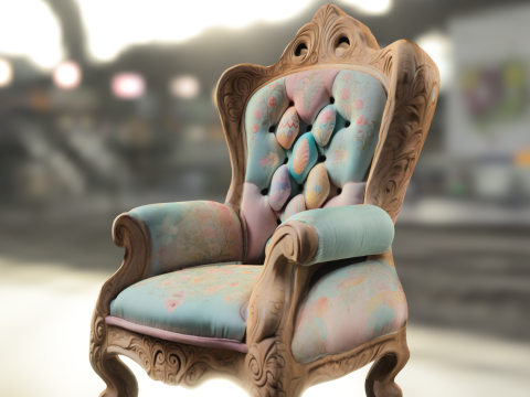 Ornate Easter Egg Armchair 3D 模型