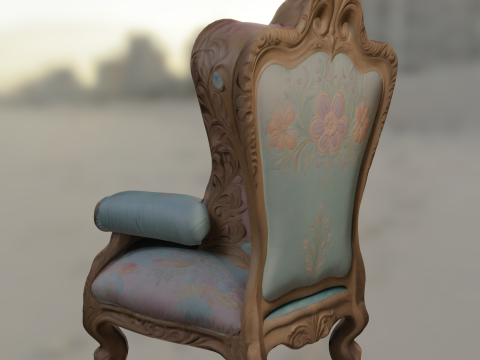 Ornate Easter Egg Armchair 3D Model